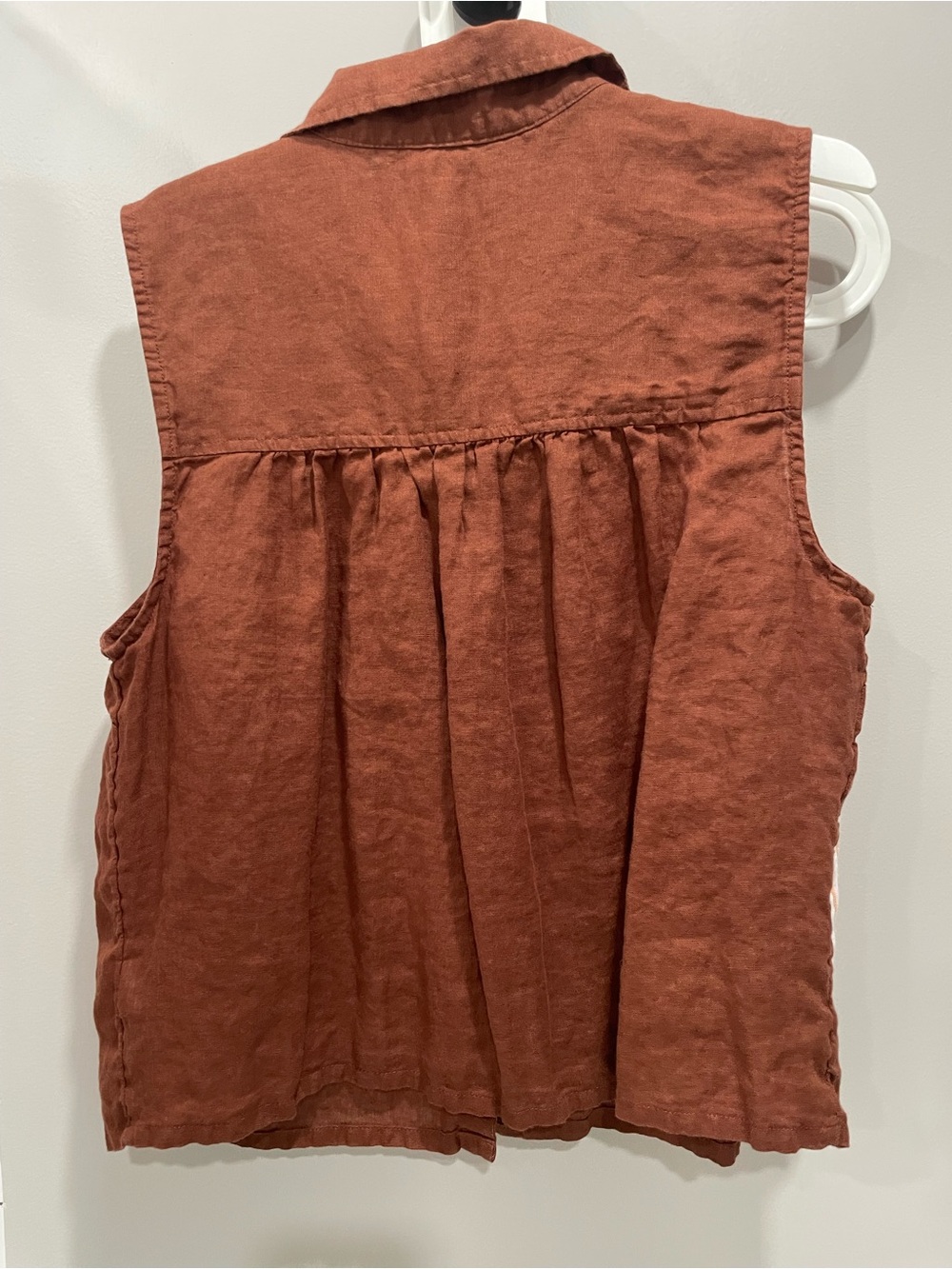C&C California Pink Stripe & Rust Brown Sleeveless Button-Front Tops - Picture 7 of 8